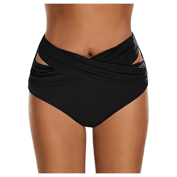 Women High Waist Ruched Bikini Bottoms Tummy Control Swimsuit Briefs Pants Swimwear Large Size Bikini 2020 mujer biquini shorts