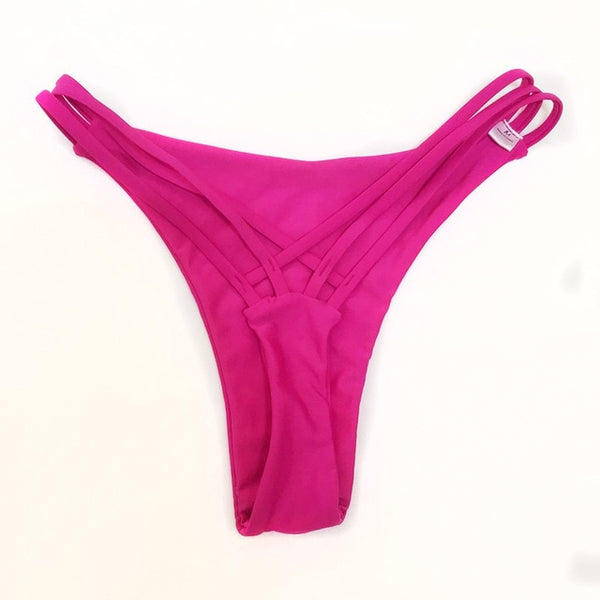 Wholesale 2020 V shape sexy female swimwear women swim brief brazilian bikini bottom cheeky butt thong tanga panties underwear