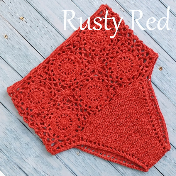 High Waist Bikini Plus Size Bottoms Thong Womens 2020 Crochet Flower Hollow Out Swimsuit Shorts Brazilian Bikini Swimwear