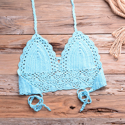 Have Lining Womans Bikini Top Sexy Crochet Knit Separate Female Swimsuit Push Up Bra Beachwear Plus Size Bathing Suits