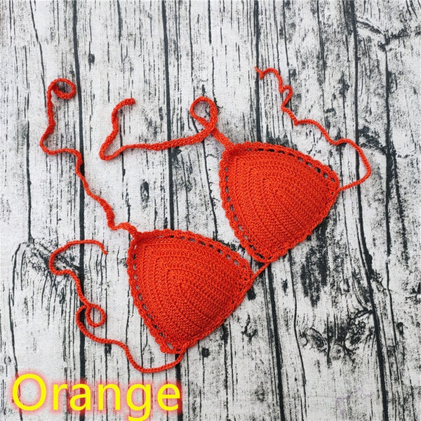 11 Color Beach Crochet Bikini Tops Beach Push up OR Interlining Beach Women Swimwear Top