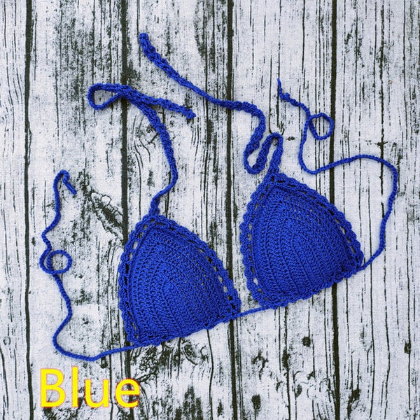 11 Color Beach Crochet Bikini Tops Beach Push up OR Interlining Beach Women Swimwear Top