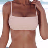Womens Bikini Wrap-Bust Bra Swimwear Bandage Bra Bikini Push-up No Chest Pad Solid Color Sleeveless Tops Bathing Swimsuit Shein