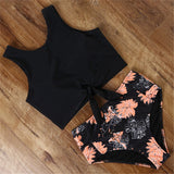 2020 Women Bikinis Set Sports Tank Bikini Tops Retro Snakeskin/Floral/Striped/Leopard High Waisted Bottoms Bow Swimsuit Biquini