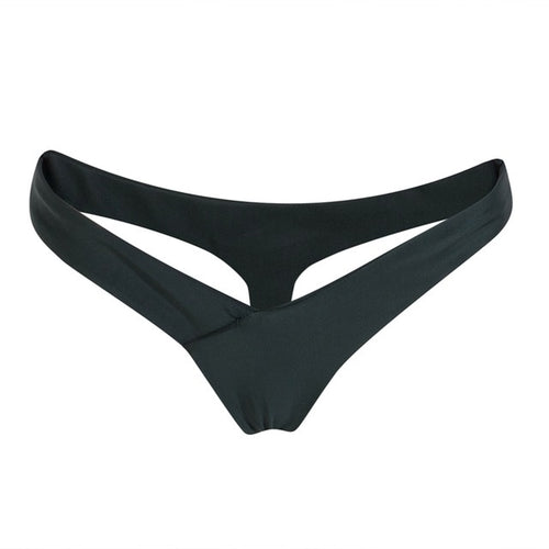 Hot Women Triangular Trunks Bikini Set Bottom Swimwear Cheeky Thong V Swim Trunks Sexy Women Beachwear Solid Black