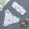 2020 Tube Top Swimwear Sexy Women Marble Print Padded Bra Beach Bikini Set Swimwer Bathing Suit Beachwear Maillot De Bain