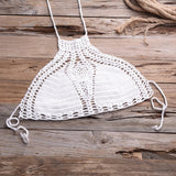 Sexy Crochet Bikinis Sets Handmade Knitted Cotton Swimwear Swimsuit Top + Bottom Bandage Women Sexy Beachwear Biquinis