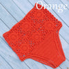 High Waist Bikini Plus Size Bottoms Thong Womens 2020 Crochet Flower Hollow Out Swimsuit Shorts Brazilian Bikini Swimwear