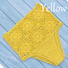 High Waist Bikini Plus Size Bottoms Thong Womens 2020 Crochet Flower Hollow Out Swimsuit Shorts Brazilian Bikini Swimwear