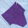 High Waist Bikini Plus Size Bottoms Thong Womens 2020 Crochet Flower Hollow Out Swimsuit Shorts Brazilian Bikini Swimwear