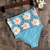 Crochet Flower High Waist Bikini Panties Bottoms Separate Women's Swimsuit Shorts 2019 Crochet Bathing Suit Underwear Cotton Wom