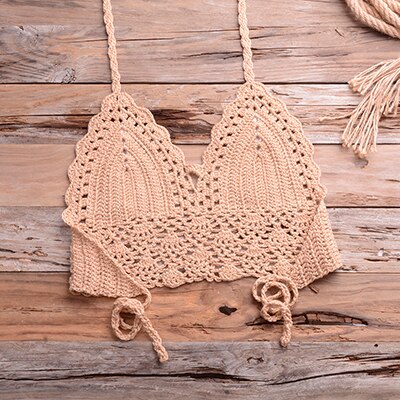 Have Lining Womans Bikini Top Sexy Crochet Knit Separate Female Swimsuit Push Up Bra Beachwear Plus Size Bathing Suits