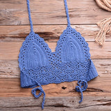 Have Lining Womans Bikini Top Sexy Crochet Knit Separate Female Swimsuit Push Up Bra Beachwear Plus Size Bathing Suits