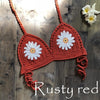9 Color 2019 Sexy Bikini Top Women's Halter Neck Crop Top V Knit Crochet Cami Summer Fashion Bikini Lace Crochet Hollow Out Bra