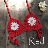 9 Color 2019 Sexy Bikini Top Women's Halter Neck Crop Top V Knit Crochet Cami Summer Fashion Bikini Lace Crochet Hollow Out Bra