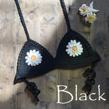 9 Color 2019 Sexy Bikini Top Women's Halter Neck Crop Top V Knit Crochet Cami Summer Fashion Bikini Lace Crochet Hollow Out Bra