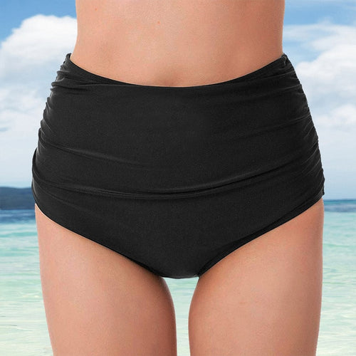 SFIT Women Vintage Bikini Panties High Waist Swimwear Bottom Floral Print Hollow Out Bandage Female Swimsuit Briefs Beachwear