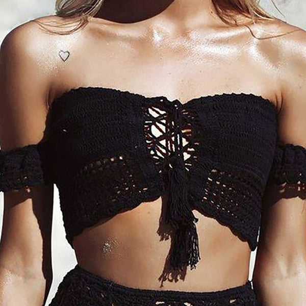 High Waist Bikini Plus Size Bottoms Thong Womens 2020 Crochet Flower Hollow Out Swimsuit Shorts Brazilian Bikini Swimwear