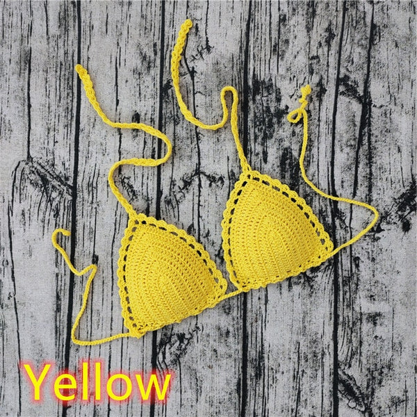 11 Color Beach Crochet Bikini Tops Beach Push up OR Interlining Beach Women Swimwear Top