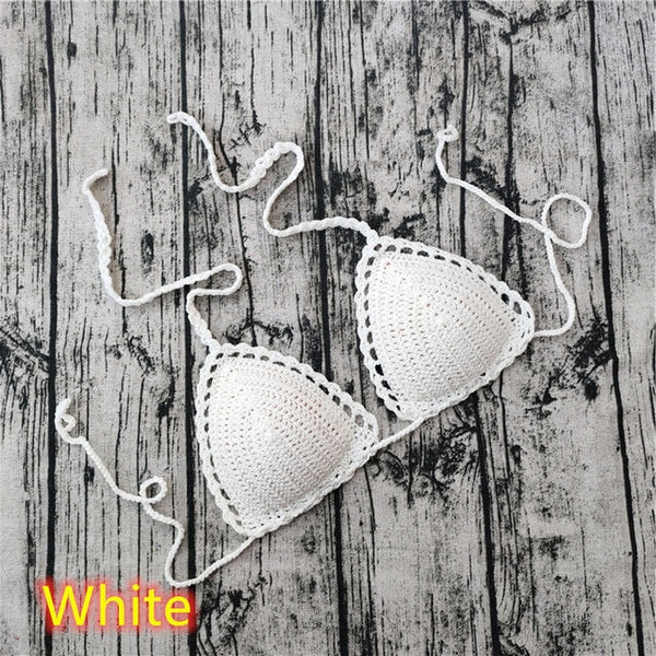 11 Color Beach Crochet Bikini Tops Beach Push up OR Interlining Beach Women Swimwear Top