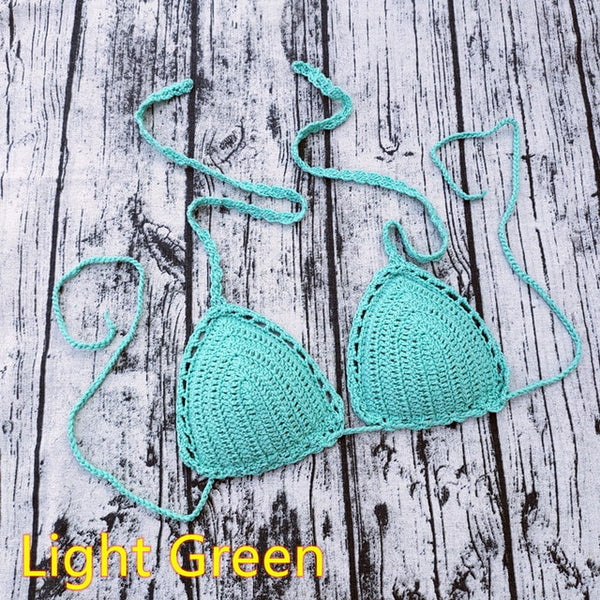 11 Color Beach Crochet Bikini Tops Beach Push up OR Interlining Beach Women Swimwear Top
