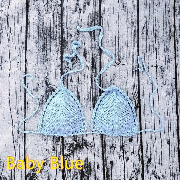 11 Color Beach Crochet Bikini Tops Beach Push up OR Interlining Beach Women Swimwear Top