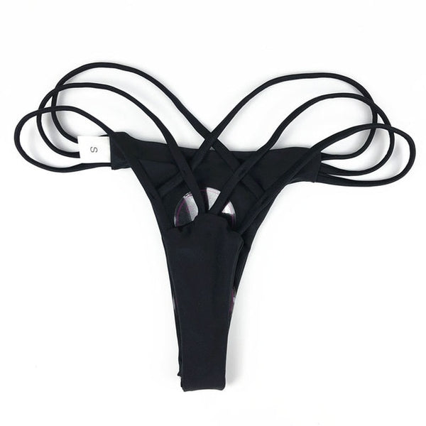 Brazilian Cheeky Bottom Thong V Swimsuit Bottom Bikini T-Back Swimwear Swim Shorts Beach Pants Hipster Briefs Thong Underwear